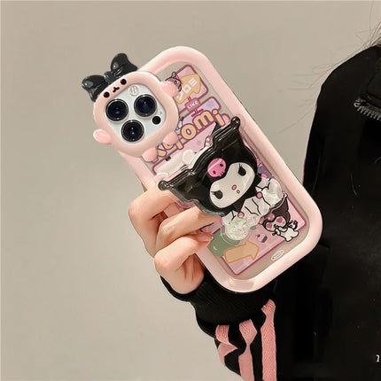 Adorable 3D Kuromi Bow-Knot Phone Case Cover for iPhone