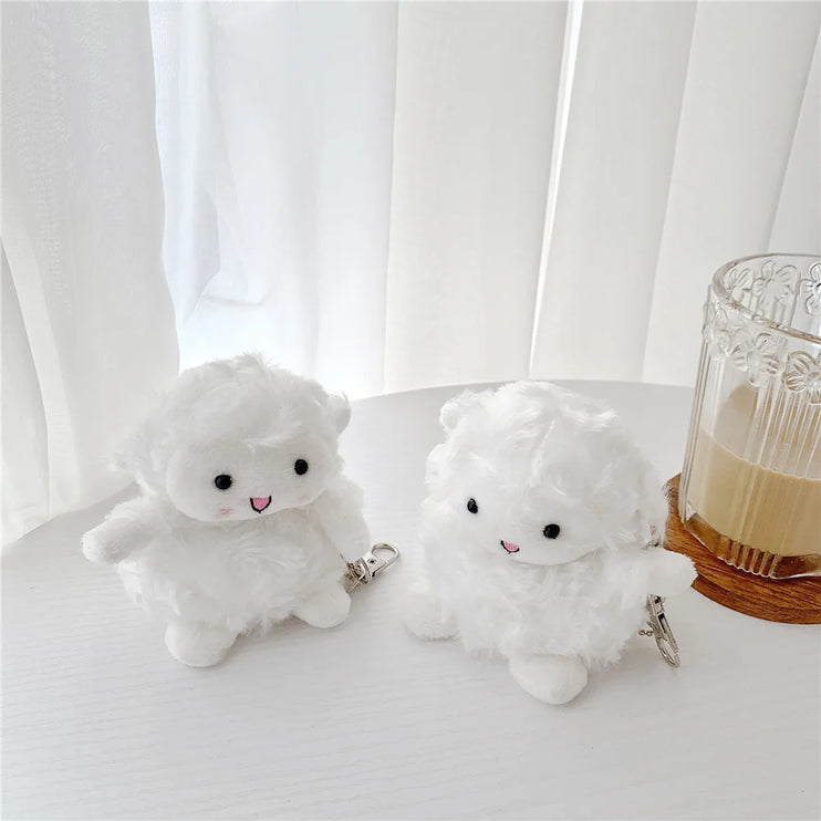 Cute Soft Fluffy Plush Sheep Cartoon Earphone Headphone Case AirPods