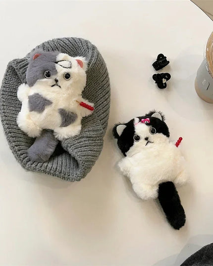 Cute Soft Fluffy Plushie Cartoon Cat Earphone Headphone Case AirPods