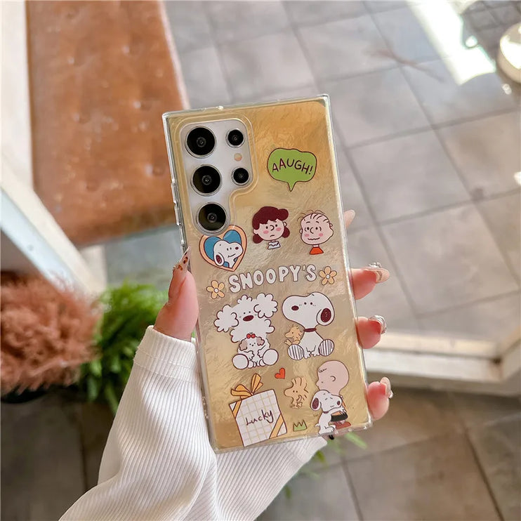 Cute Snoopy Charlie Brown Keychain Charm Phone Case Cover for Samsung Galaxy