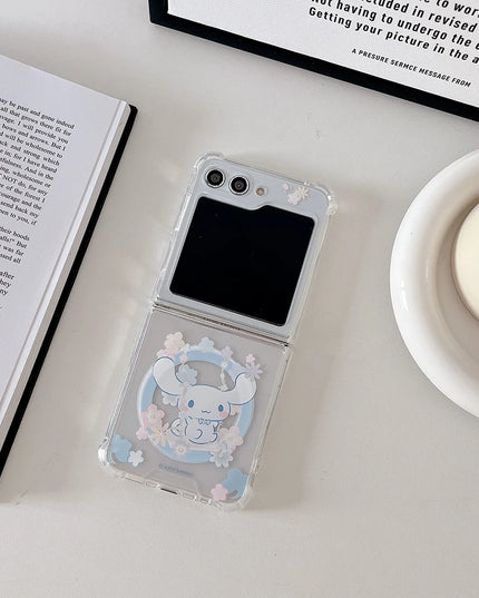 Cute Sanrios Cinnamoroll Kuromi Melody Magnetic Holder MagSafe Phone Case Cover for Samsung Z Flip