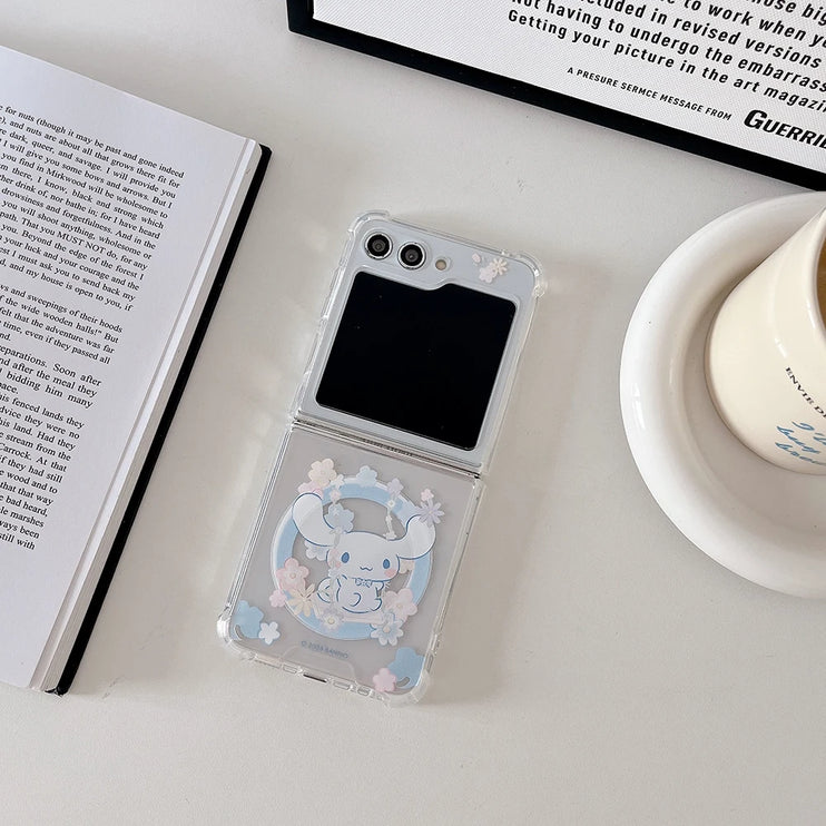 Cute Sanrios Cinnamoroll Kuromi Melody Magnetic Holder MagSafe Phone Case Cover for Samsung Z Flip