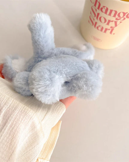 Kawaii Fluffy Elephant AirPods Case - Plush Protection for Your Earbuds