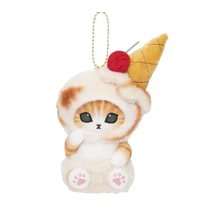 Mofusand Kawaii Cute Cat Japanese Ice Cream Series Soft Plush Toys Keychain Pendant