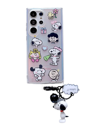 Cute Snoopy Lucy Woodstock Keychain Charm Phone Case Cover for Samsung Galaxy