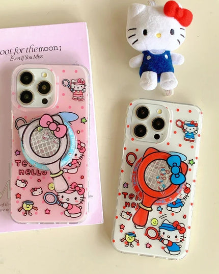 Cute Cartoon Sanrio Hello Kitty Magnetic Grip Holder MagSafe Wireless Charge Phone Case for iPhone