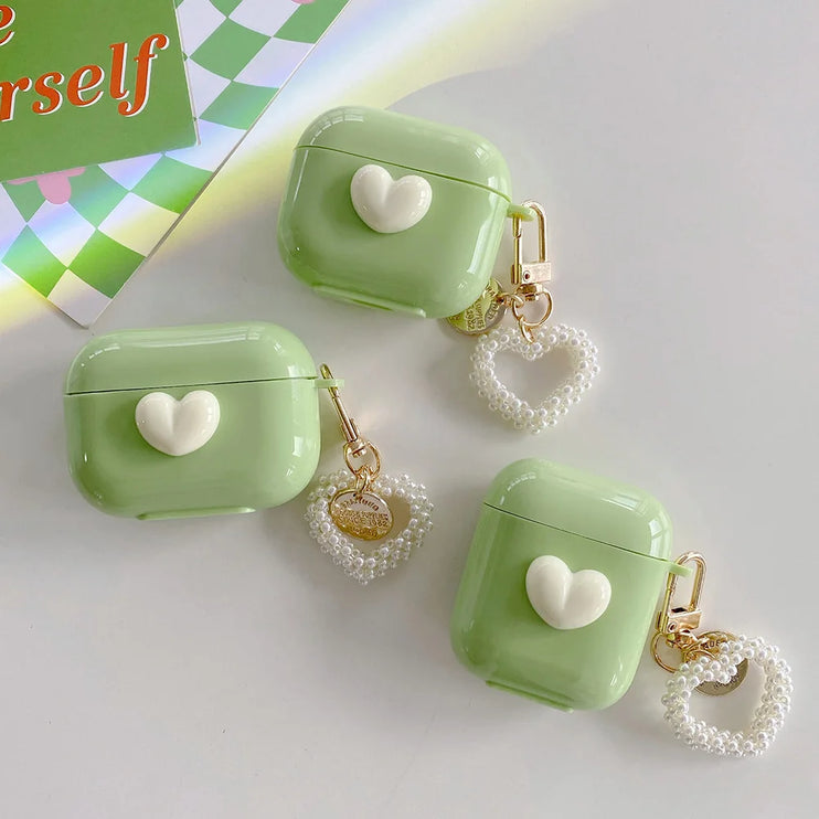 Cute 3D Love Heart Design Earphone Headphone Case for AirPods