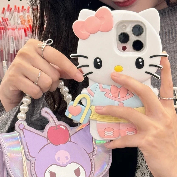 Cute Kuromi Hello Kitty 3D Phone Case Cover For iPhone