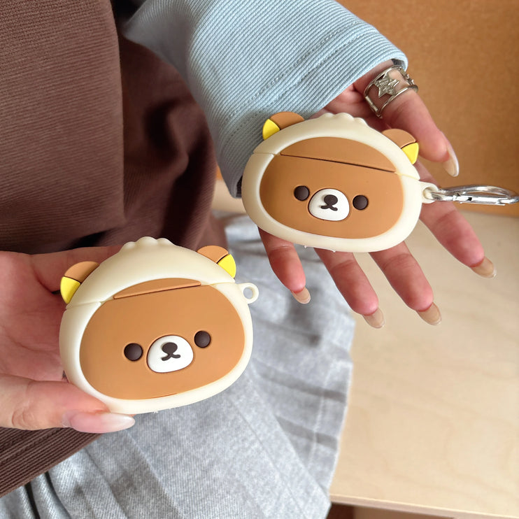 Cute 3D Bear Soft Earphone Headphone Case Cover for AirPods