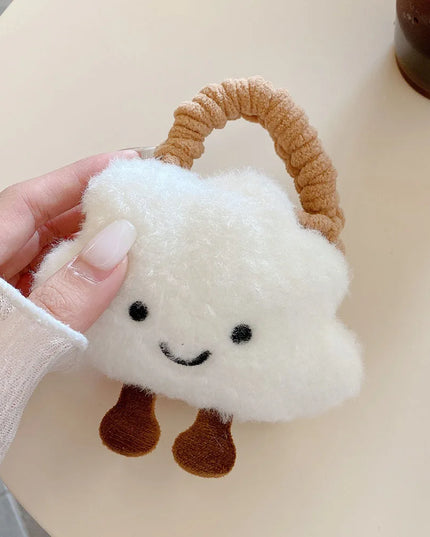 Cute Cloud Knitted Wool Case for AirPods - Soft Furry Protective Cover for Apple Earbuds