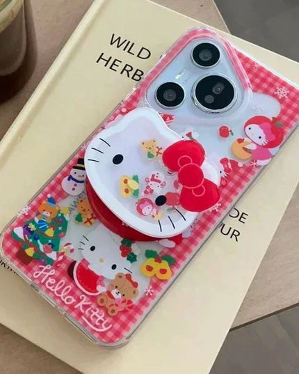 Cute Sanrio Hello Kitty Christmas Holiday Magnetic Holder MagSafe Phone Case Cover for iPhone