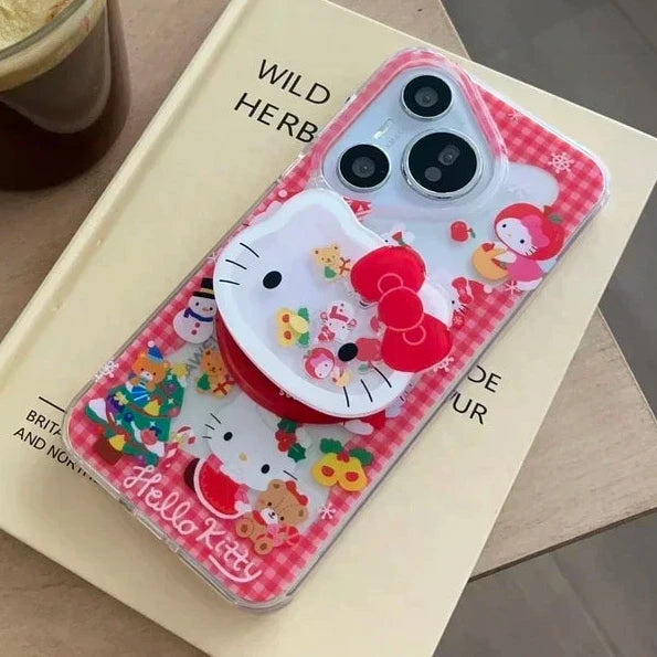 Cute Sanrio Hello Kitty Christmas Holiday Magnetic Holder MagSafe Phone Case Cover for iPhone