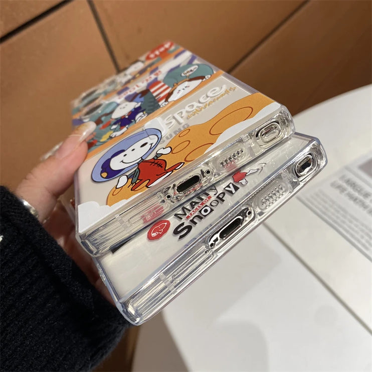 Cute Fun Snoopy Cartoon Magnetic Holder MagSafe Phone Case Cover for Samsung Galaxy