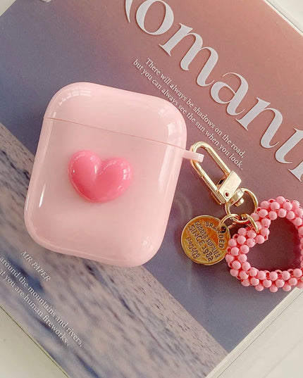 Cute 3D Love Heart Design Earphone Headphone Case for AirPods