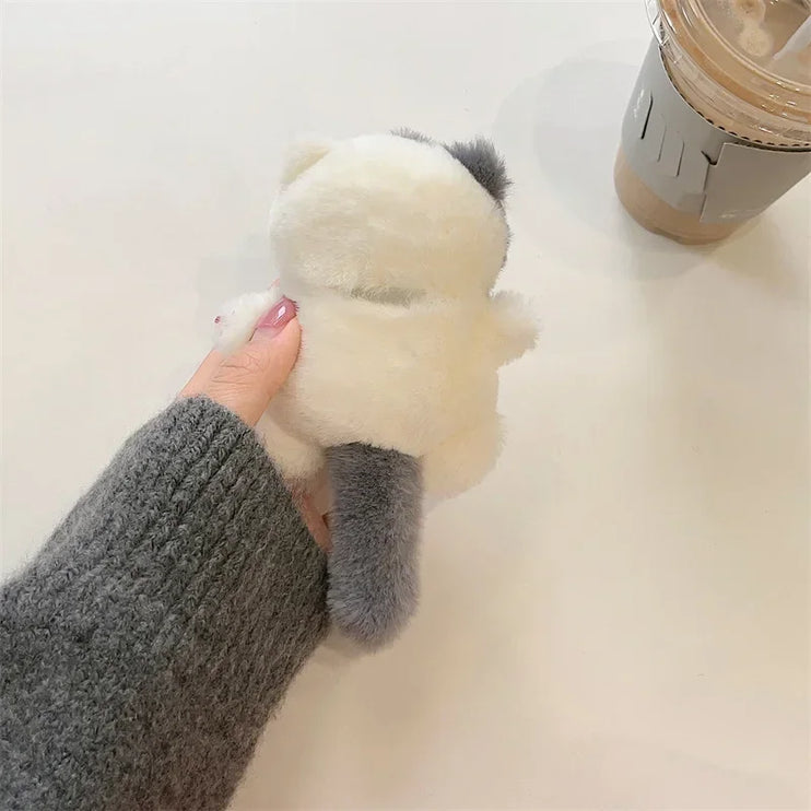 Cute Soft Fluffy Plushie Cartoon Cat Earphone Headphone Case AirPods