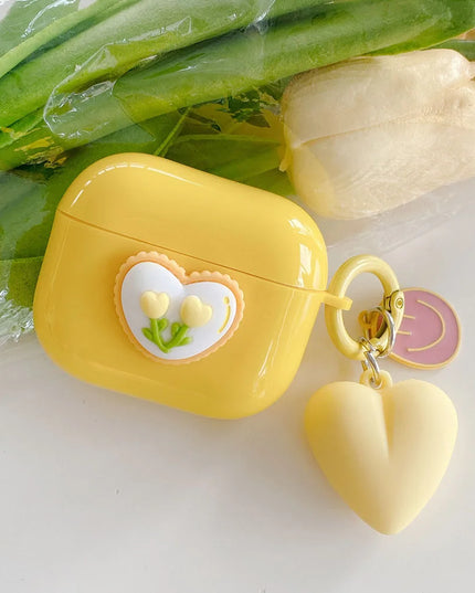 Cute 3D Love Floral Heart Earphone Headphone Case for AirPods