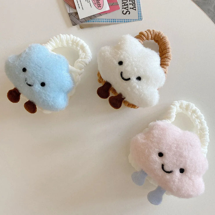 Cute Cloud Knitted Wool Case for AirPods - Soft Furry Protective Cover for Apple Earbuds