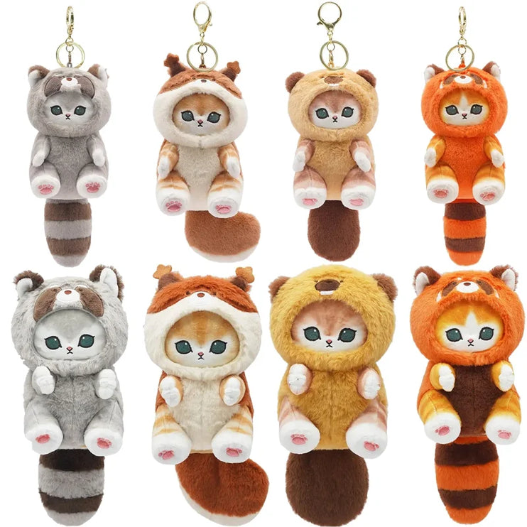 Mofusand Soft Cute Kawaii Cat Long Tailed Animals Series Plush Keychain Pendant