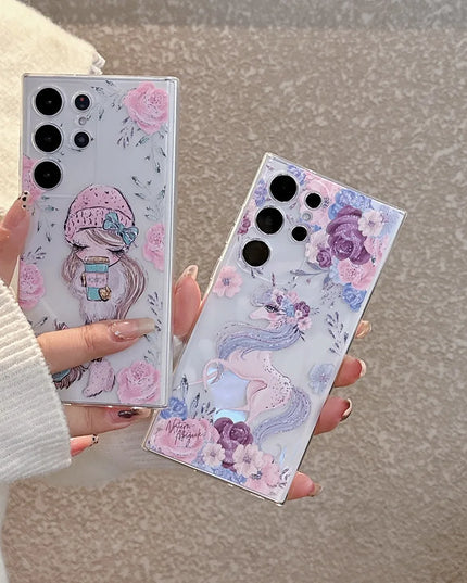 Cute Unicorn Girl Phone Case Cover for Samsung Galaxy