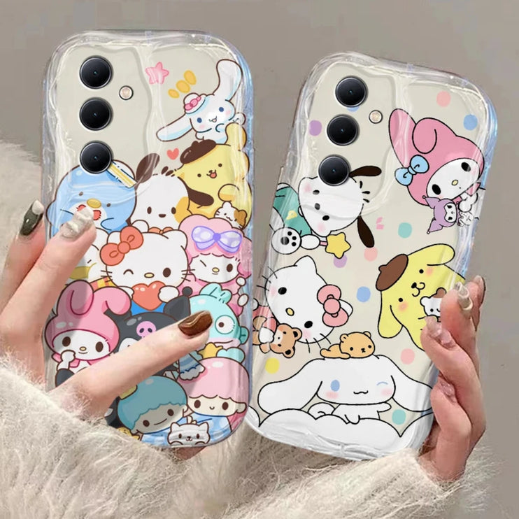 Cute Sanrio Characters 3D Wave Phone Case Cover for Samsung Galaxy