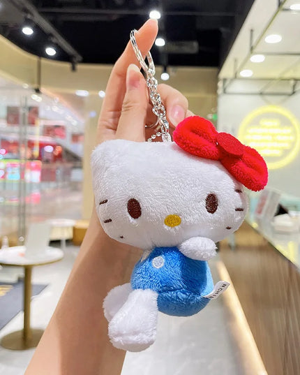 Cute Sanrio Hello Kitty Me Melody Pudding Dog Cinnamoroll Plushie Keychain Phone Bag Charm