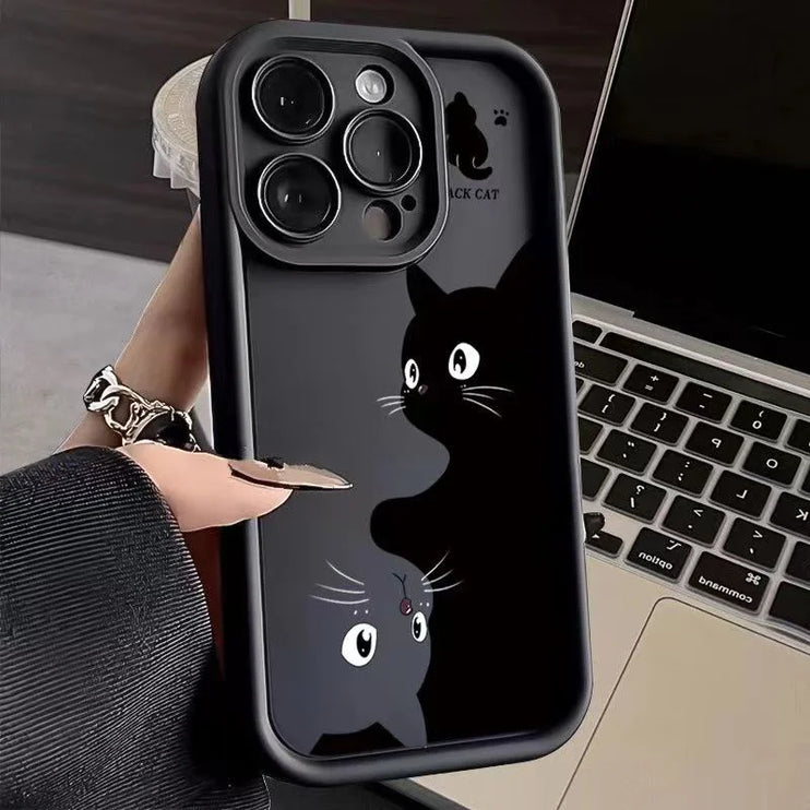 Cute Cartoon Cat Soft Phone Case Cover For iPhone