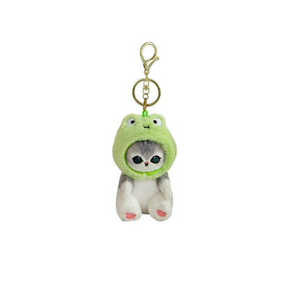 Mofusand Forest Series Kawaii Cat Soft Plush Toy Frog Bee Strawberry Keychain Pendant