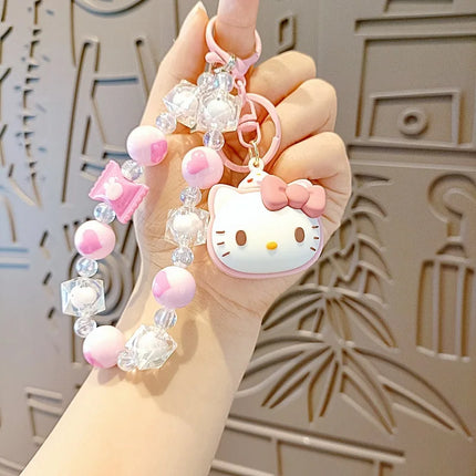 Cute Adorable Hello Kitty Kuromi Sanrio Beaded Keychain Phone Bag Charm