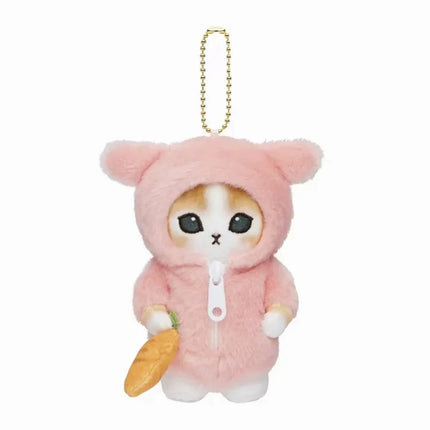 Mofusand Kawaii Cute Cartoon Pajamas Shark Cat Plushie Keychain Pendant