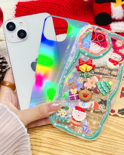 Sparkle Glitter 3D Christmas Holiday Santa Snowman Elk Phone Case Cover iPhone