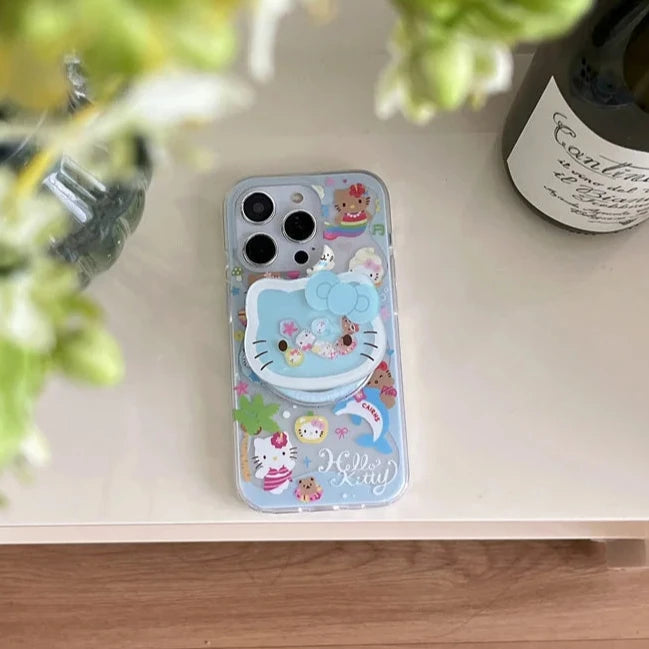 Cute Hello Kitty Mermaid Magsafe Phone Case Cover Holder Kickstand for iPhone