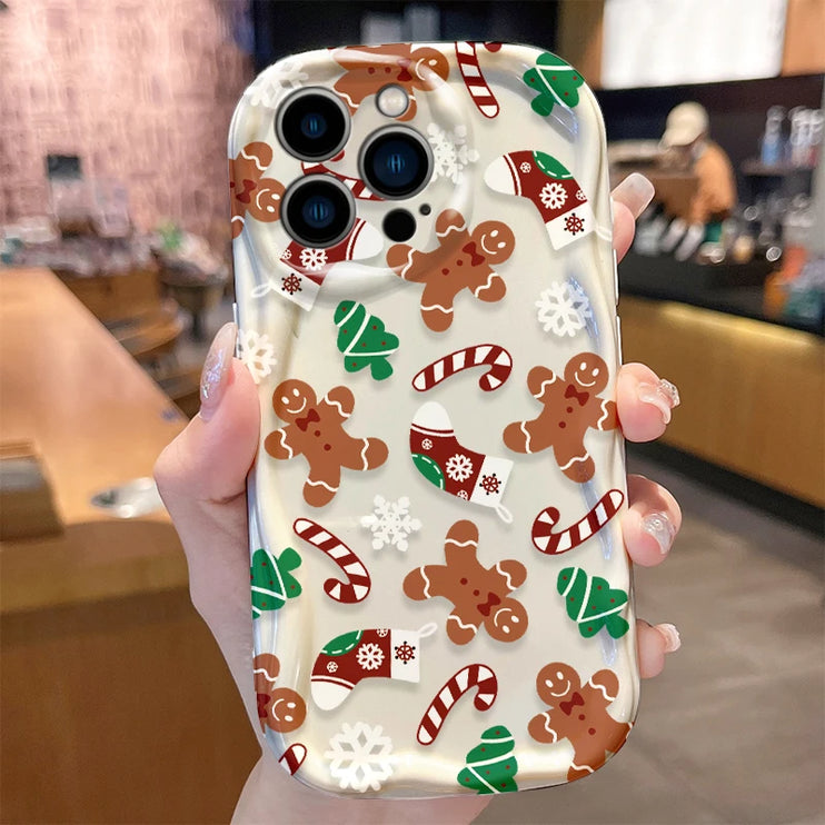 Christmas Holiday Santa & Reindeer Design Phone Case Cover for iPhone