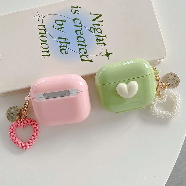 Cute 3D Love Heart Design Earphone Headphone Case for AirPods