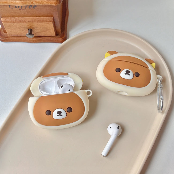 Cute 3D Bear Soft Earphone Headphone Case Cover for AirPods