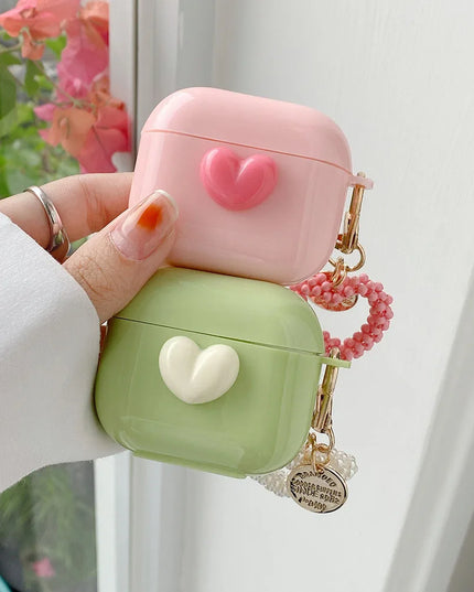 Cute 3D Love Heart Design Earphone Headphone Case for AirPods