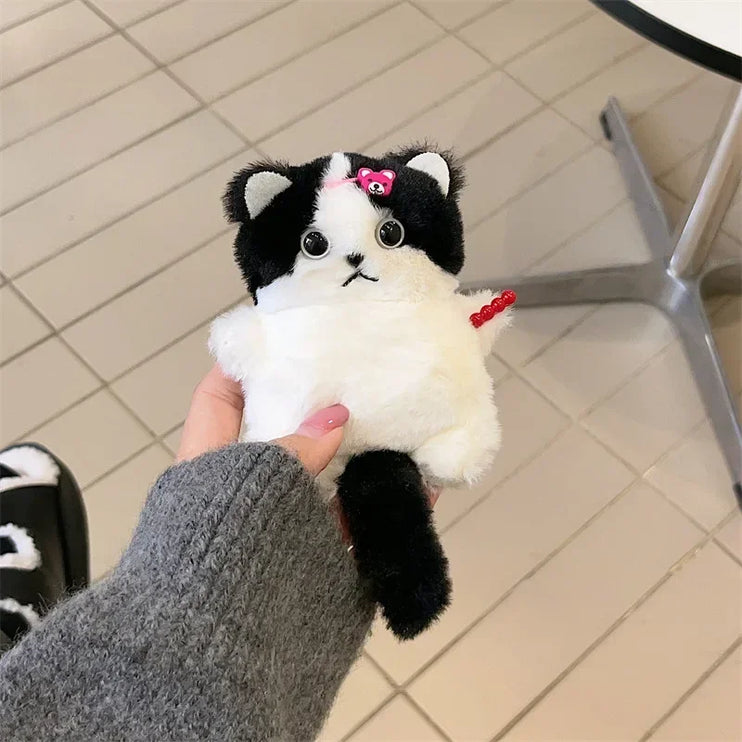 Cute Soft Fluffy Plushie Cartoon Cat Earphone Headphone Case AirPods