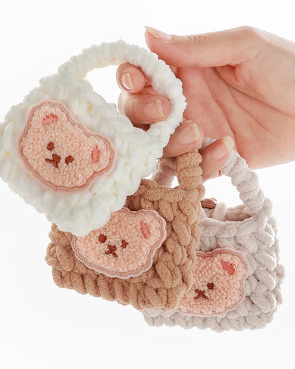 Cute Handmade Crochet Teddy Bear Earphone Headphone Case Storage Bag for AirPods