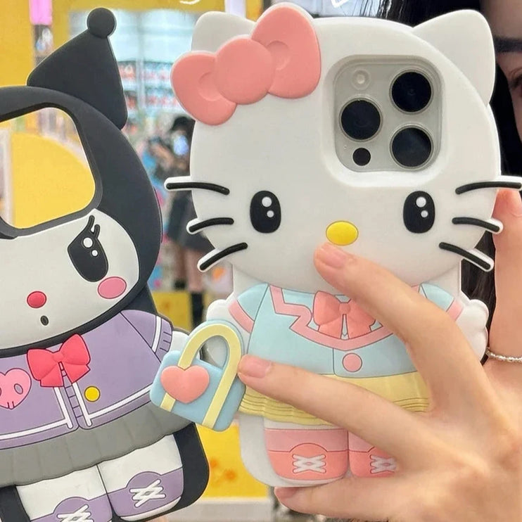 Cute Kuromi Hello Kitty 3D Phone Case Cover For iPhone