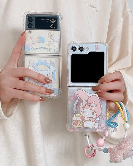 Cute Sanrios Cinnamoroll Kuromi Melody Magnetic Holder MagSafe Phone Case Cover for Samsung Z Flip