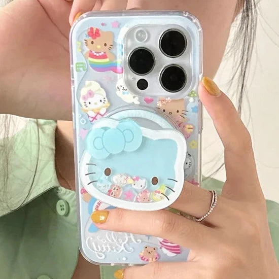 Cute Hello Kitty Mermaid Magsafe Phone Case Cover Holder Kickstand for iPhone