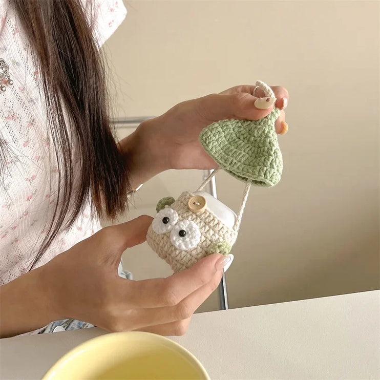 Adorable Knitted Cartoon Earphone Headphone Case Cover AirPods