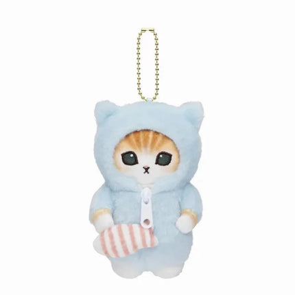 Mofusand Kawaii Cute Cartoon Pajamas Shark Cat Plushie Keychain Pendant