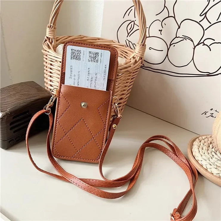 Cute 3D Heart Card Holder Wallet Crossbody Phone Case Cover for iPhone