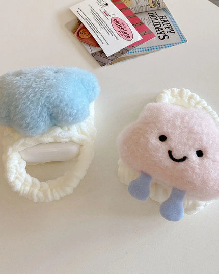 Cute Cloud Knitted Wool Case for AirPods - Soft Furry Protective Cover for Apple Earbuds