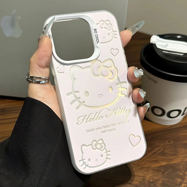 Luxury Pink Hello Kitty Phone Case Cover with Holder For iPhone