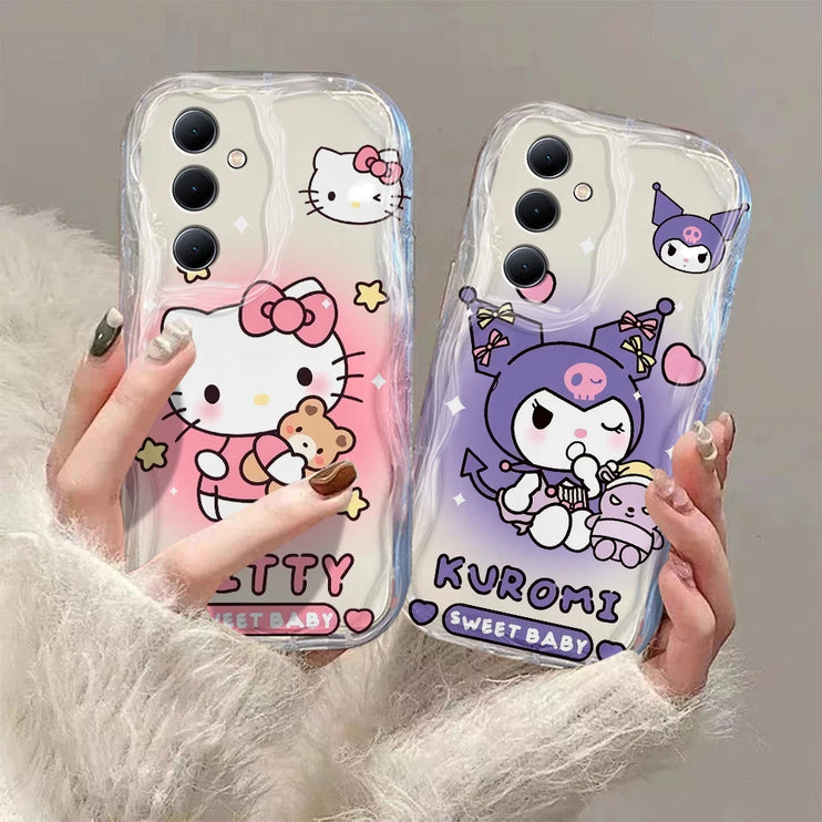 Cute Sanrio Characters 3D Wave Phone Case Cover for Samsung Galaxy