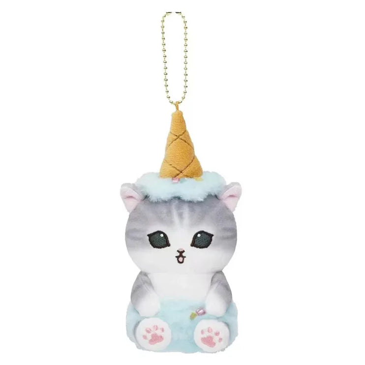 Mofusand Kawaii Cute Cat Japanese Ice Cream Series Soft Plush Toys Keychain Pendant