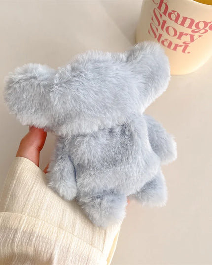 Kawaii Fluffy Elephant AirPods Case - Plush Protection for Your Earbuds