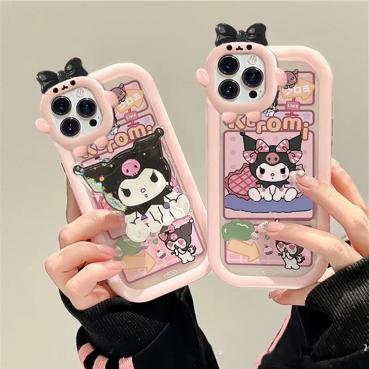 Adorable 3D Kuromi Bow-Knot Phone Case Cover for iPhone