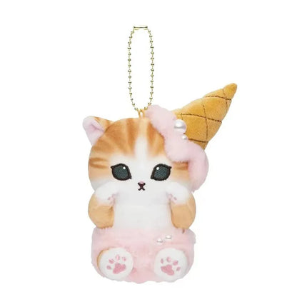 Mofusand Kawaii Cute Cat Japanese Ice Cream Series Soft Plush Toys Keychain Pendant